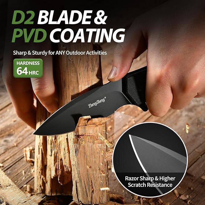 Praxis Folding Pocket Knife, 3.6" PVD Titanium Coating D2 Steel Blade Foldable Knife with G10