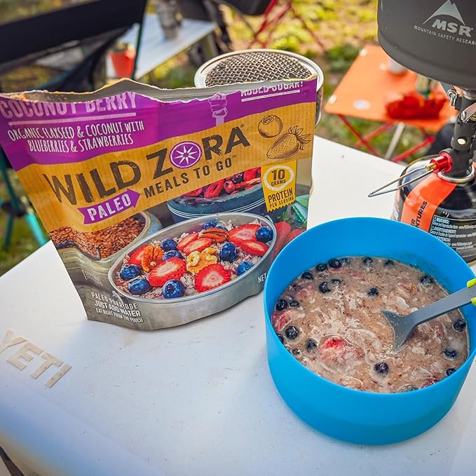 Wild Zora Paleo Freeze Dried Breakfast Meals, 6 Pack, Gluten Free Camping and Backpacking Food, No