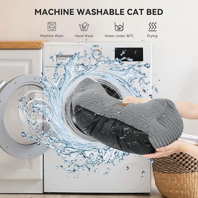 Cat Dog Bed for Pets, Rectangle Pet Bed Gift for Puppy and Kitten, Machine Washable Calming Fluffy