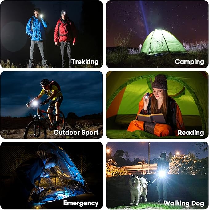 10 Pieces LED Flashlights Torch, High Lumens Mini Flashlight Waterproof Pocket Flash Light with 3