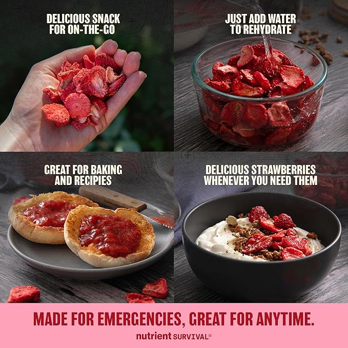 Freeze-Dried Strawberries ??Premium Sliced | #10 Can | 25-Year Shelf Life | Emergency Food & Clean