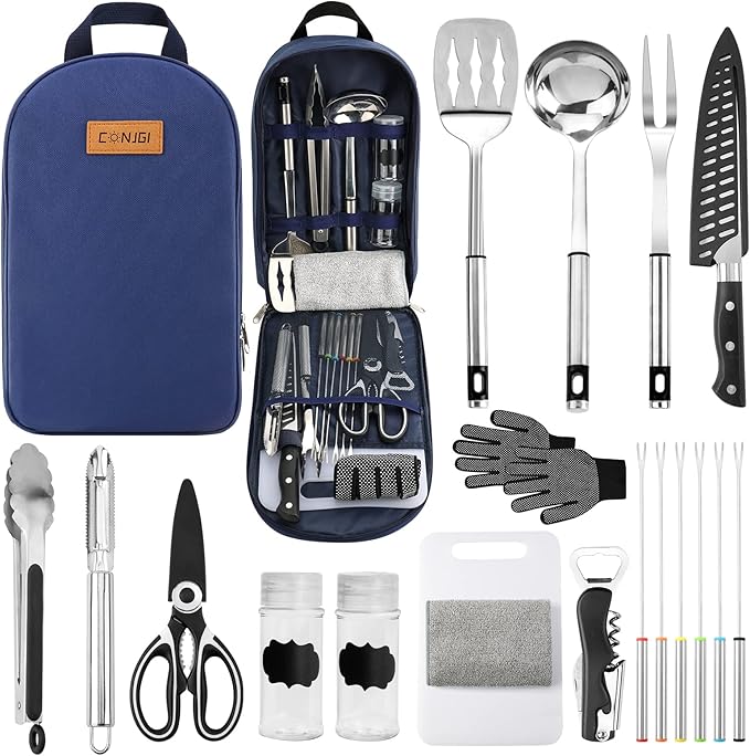 Camping Cookware Storage Bag - Camping Cooking Utensils Set Bag Camping Tool Portable Storage Bag