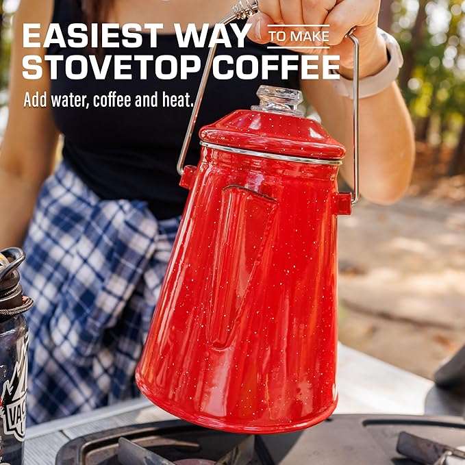 COLETTI Classic Percolator Coffee Pot — Camping Coffee Percolator, Campfire Coffee Pot – Camping