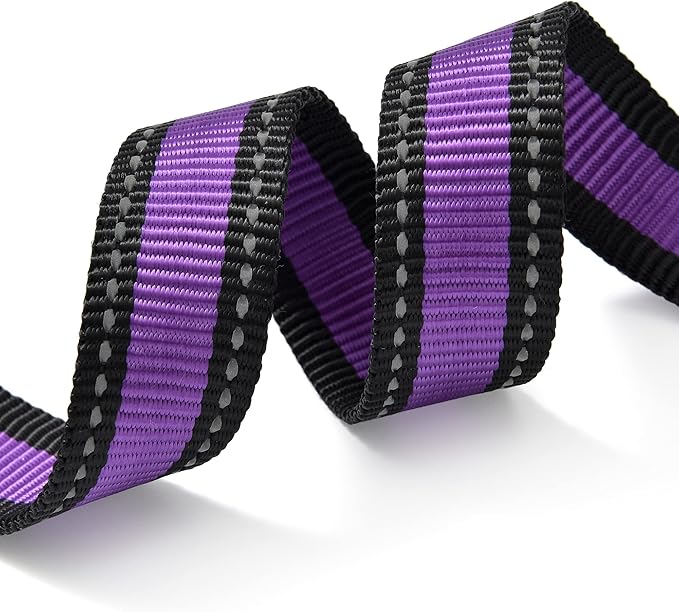 Mile High Life Dog Collar | Nylon Reflective Dog Collars | Light Weight Puppy Collars | Purple Dog
