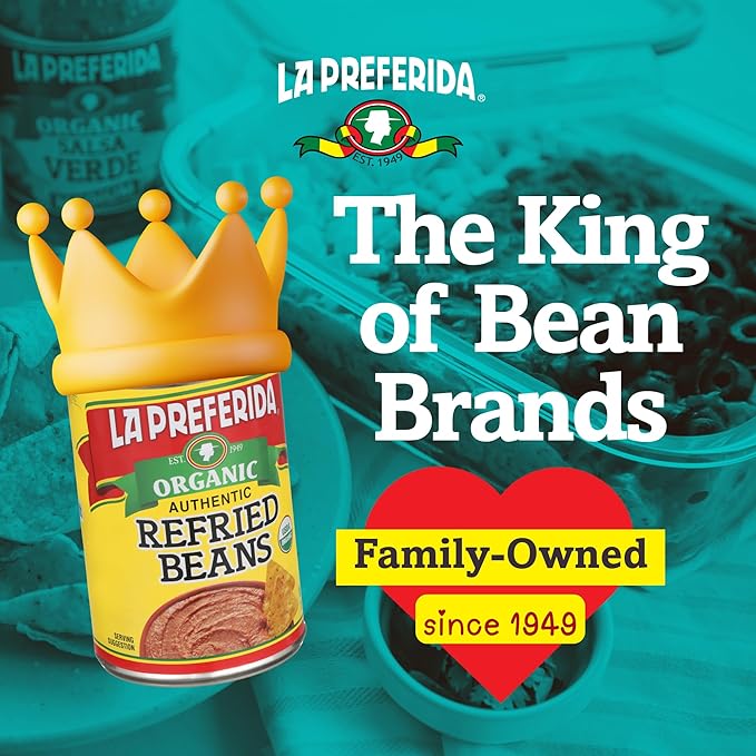 La Preferida Organic Refried Beans, 15 oz (Pack - 6)