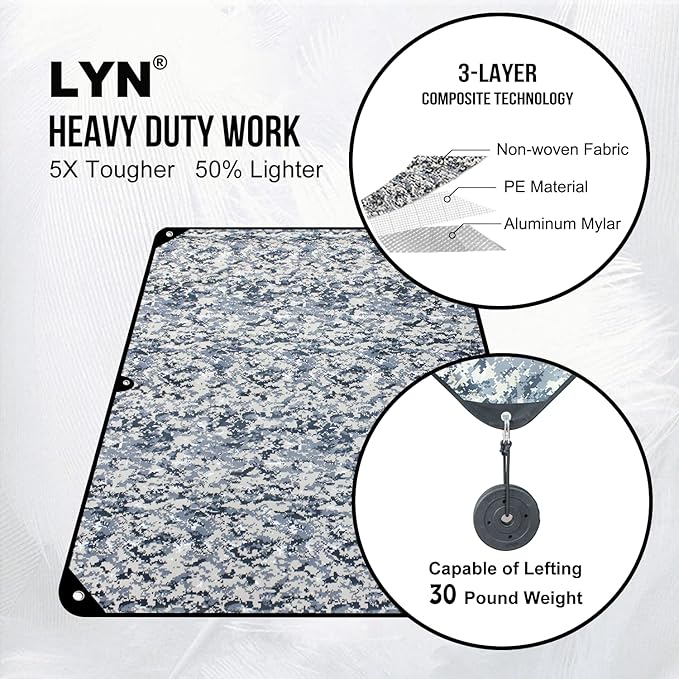 LYN Heavy Duty Emergency Blanket Survival Gear Waterproof Insulated Blanket Emergency Tarp for