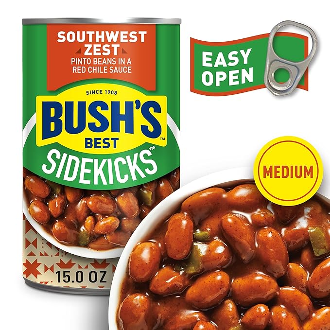 Bush's Best 15 oz Southwest Zest Pinto Beans Sidekicks (Pack of 24)