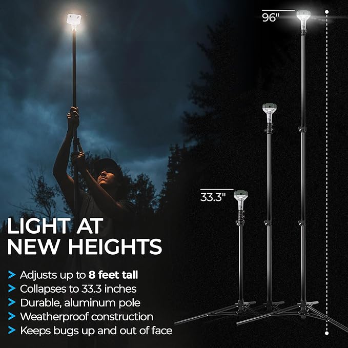 Devos Outdoor LightRanger 800 Lumen Lantern - Rechargeable Telescoping LED Lantern, 30-Hour