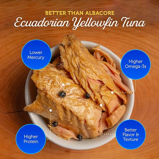 ONBOARD Yellowfin Tuna Fillets, Mediterranean Seafood Diet | Pescatarian Jarred Atun, Fresh Sea