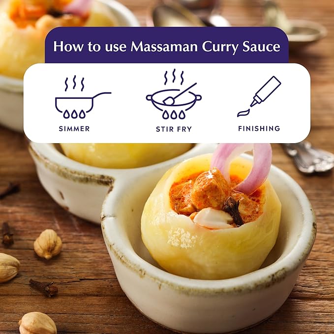 Watcharee's Thai Massaman Curry Sauce, Vegan, Non-GMO, Gluten-Free 9.8 Fl oz - Pack of 2