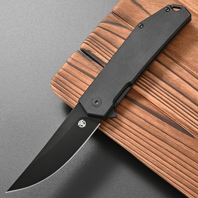 FF18 Folding Pocket Knife,AUS-8 Steel Blade G10 Handle EDC Tool Knife for Outdoor