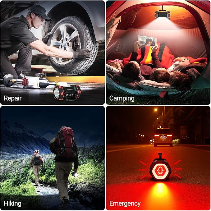 Led Camping Lantern Rechargeable, Camping Lights 1500lm, 8 Light Modes, Emergency Flashlights For