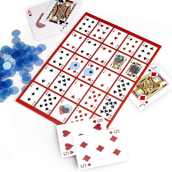 Brybelly Poker Keno Game Set with Cards and Chips - Adult Family Casino Board Game Night Gift