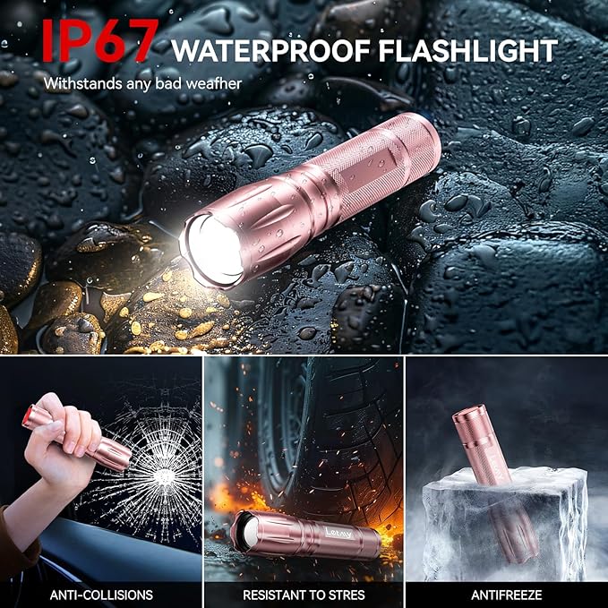 LETMY Tactical Flashlight S2000-2 Pack Bright Military Grade LED Flashlights High Lumens - Portable
