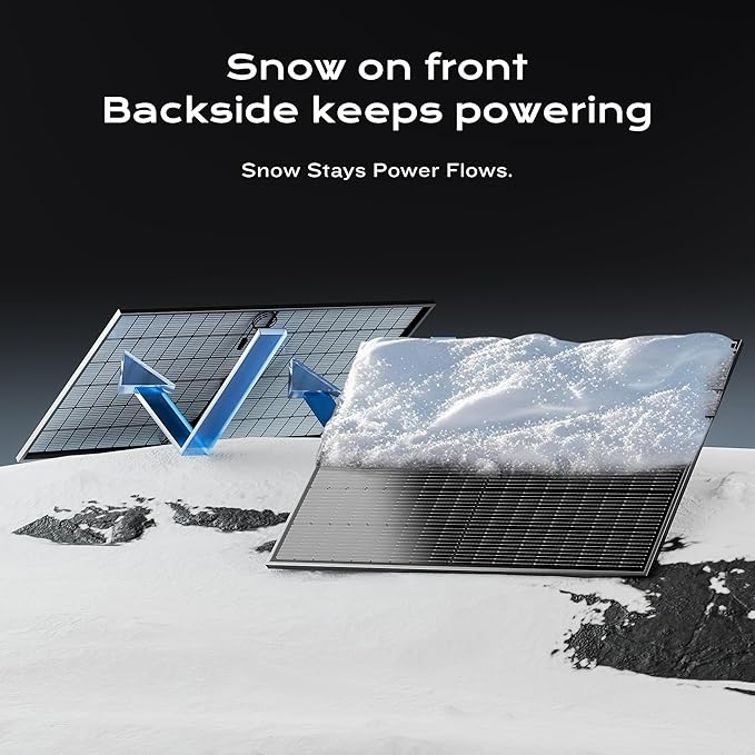 EPOCH 400W Bifacial Solar Panels,N-Type Class A 12/24 Volt Monocrystalline Solar Panel