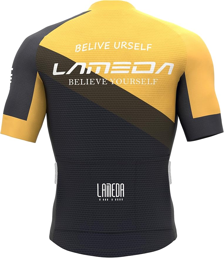 LAMEDA Men's Cycling Jersey Breathable Lightweight Bike Jersey Short Sleeve Quick Dry Moisture