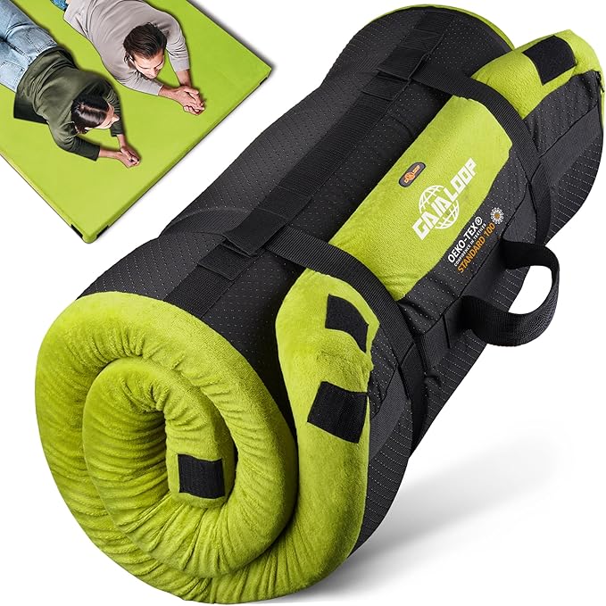3 Inch GAIALOOP Thick Memory Foam Camping Mattress Sleeping Pad [Car/Tent/Cot] Glamping Portable