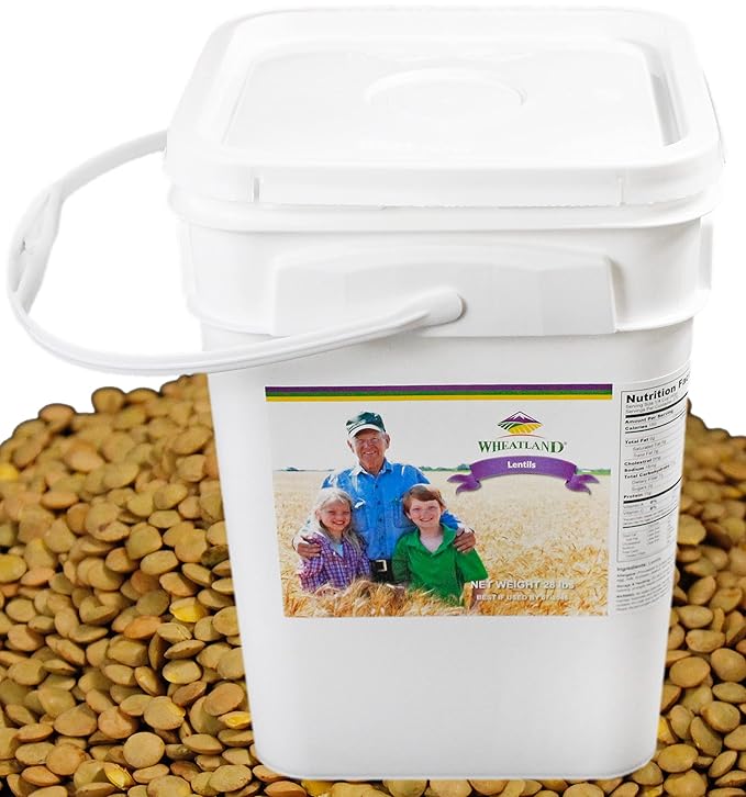 Wheatland??Lentils ??20lb ??Mylar, Oxygen Absorber and Bucket Provide 25 Year Shelf Life ??Lab