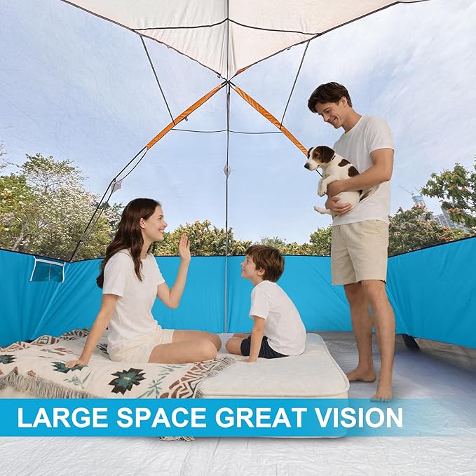 CAMPROS CP Tent 8 Person Camping Tents, Waterproof Windproof Family Tent with Top Rainfly, Large