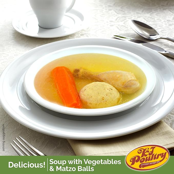 KJ Poultry Kosher Ready Meals - Matza Ball Chicken Soup & Vegetables, CHOMETZ NOT for PASSOVER, MRE