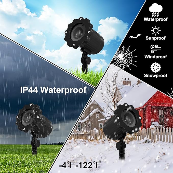 Treela Halloween Projector Lights Outdoor Indoor Dynamic Ghost Skull Lights Decoration Outside LED