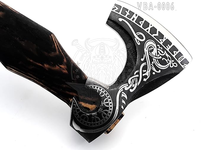 SHINY CRAFTS-Axes Handmade Viking Axe Hatchet Norse Battle Axe-Valhalla Runic Axe, Carbon Steel