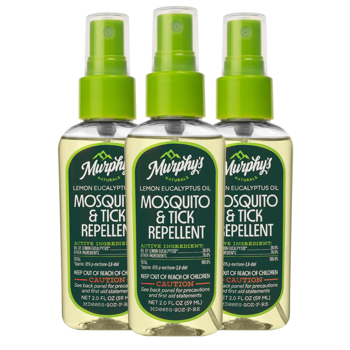 Murphy's Naturals Mosquito & Tick Bug Repellent Spray, 2 fl oz (Pack of 3)