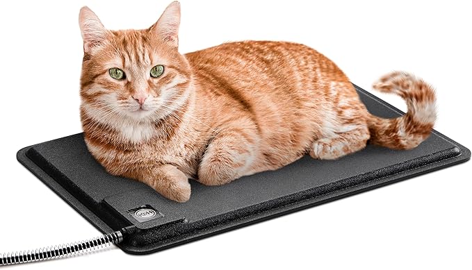 K&H Pet Products Heated Extreme Weather Outdoor Kitty Pad, Waterproof Heated Cat Mat, Pet Warmer