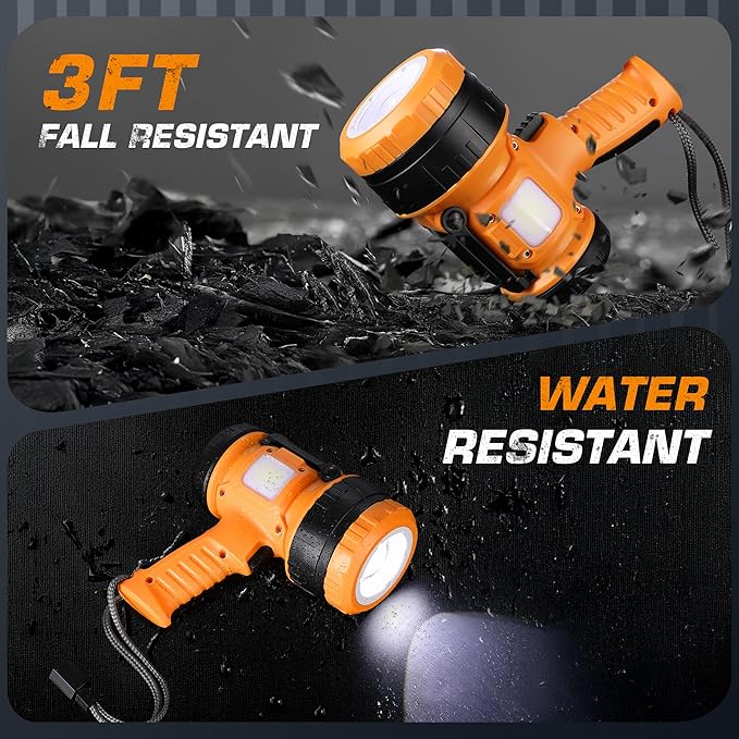 EverBrite Zoomable Rechargeable Spotlight with Foldable Stand, Handheld LED Spotlight Flashlight