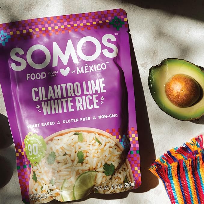 SOMOS Cilantro Lime White Rice - Gluten Free, Non-GMO, Vegan & Microwavable Meals Ready to Eat