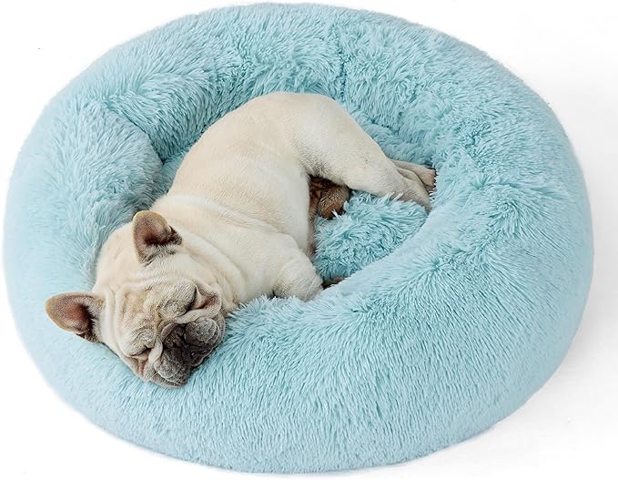 Bedsure Calming Dog Bed for Medium Dogs - Donut Washable Medium Pet Bed, 30 inches Anti-Slip Round