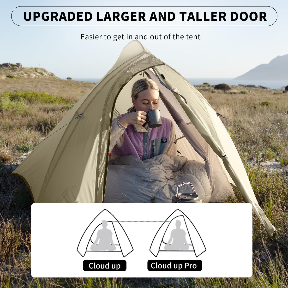 Naturehike Cloud-Up 1 Person Tent, Lightweight Backpacking Tents for One Man, Waterproof Ultralight