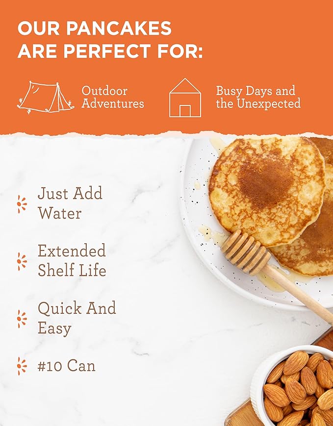 Simple Kitchen Homestyle Pancake Mix ??20 Servings for Family Meal Prep, Gluten Free & Freeze Dried