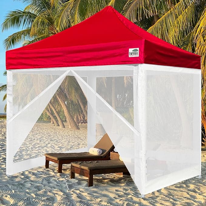 Eurmax USA 10'x10' Pop-up Canopy Tent Commercial Instant Canopies with 4 Removable Zipper End