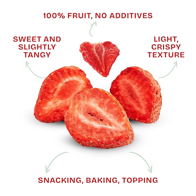 Drybox Freeze Dried Strawberries Sliced | 100% Natural Fruit | Freeze Dried Strawberry Source | No