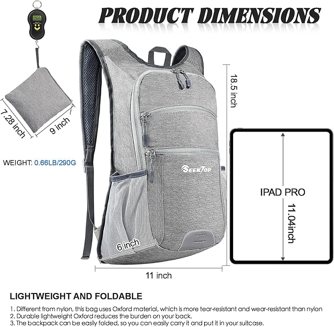 Seektop 20L Hiking Backpack Ultra Lightweight Waterproof Travel Backpack Packable Small Outdoor Bag