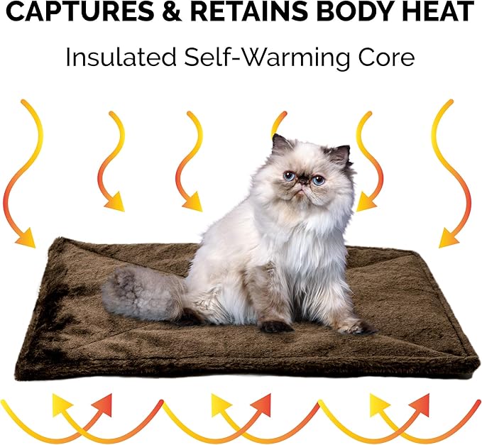 Furhaven ThermaNAP Self-Warming Cat Bed for Indoor Cats & Small Dogs, Washable & Reflects Body Heat