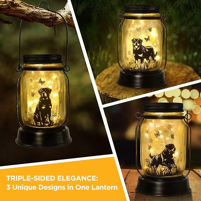 kyoryuger Rottweiler Gifts for Women/Men Rottweiler Solar Lanterns Dog Mom Birthday Dog Lovers