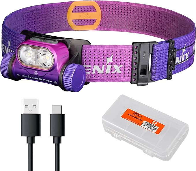 Fenix HM65R-T V2.0 Running Headlamp, 1600 Lumen White Light and Warm White Dual Beams, USB-C