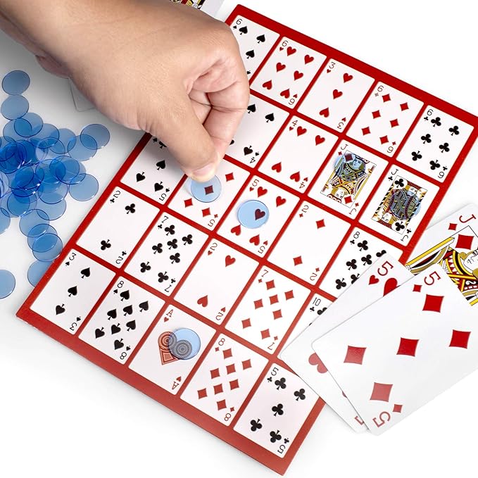 Brybelly Poker Keno Game Set with Cards and Chips - Adult Family Casino Board Game Night Gift