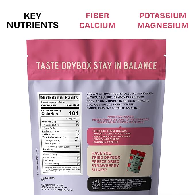 Drybox Freeze Dried Fig Slices | 100% Natural Fruit | Freeze Dried Fig Source | No Sugar &