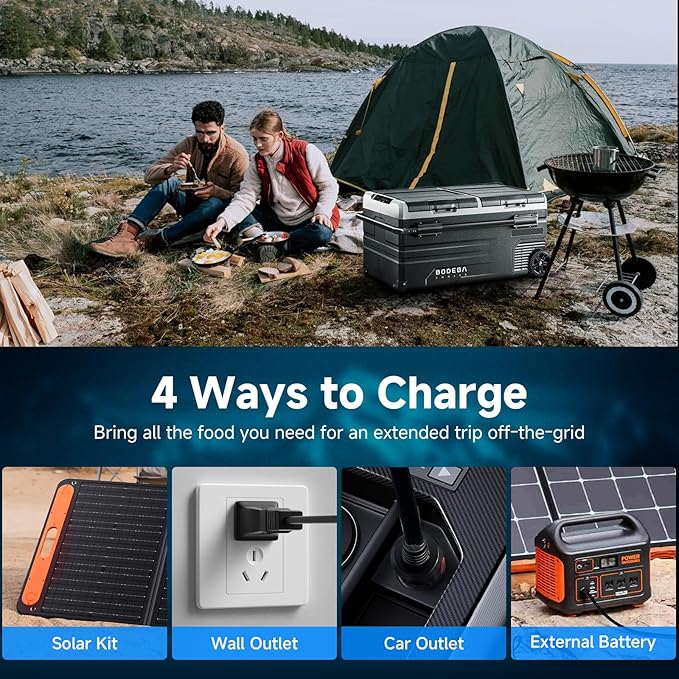 BODEGACOOLER 12 Volt Car Refrigerator, 100 Quart Portable Freezer, Car Fridge Dual Zone WIFI APP