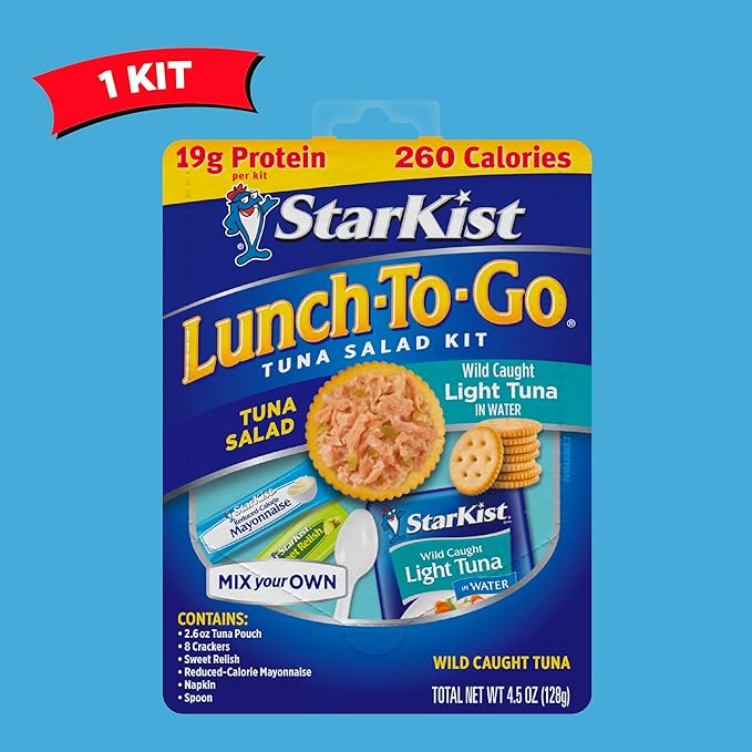 StarKist Lunch To-Go Chunk Light Mix Your Own Tuna Salad (Pouch), 4.5 Ounce Kit