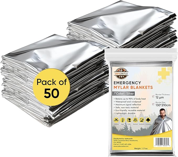 Emergency Mylar Blankets 130 * 210 Cm Large Reusable Thermal Space Blanket Survival Rescue