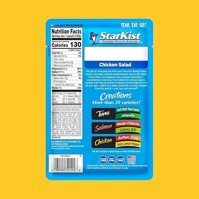 StarKist Chicken Creations "Big Size" Chicken Salad, 5 oz Pouch (1 Pack) Ready to Eat Premium White