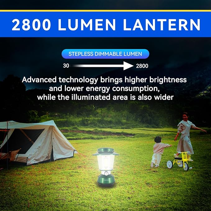 Durapower Rechargeable Camping Lantern,2800 Lumen Super Bright LED Camping Lantern, 5400 mAh Power