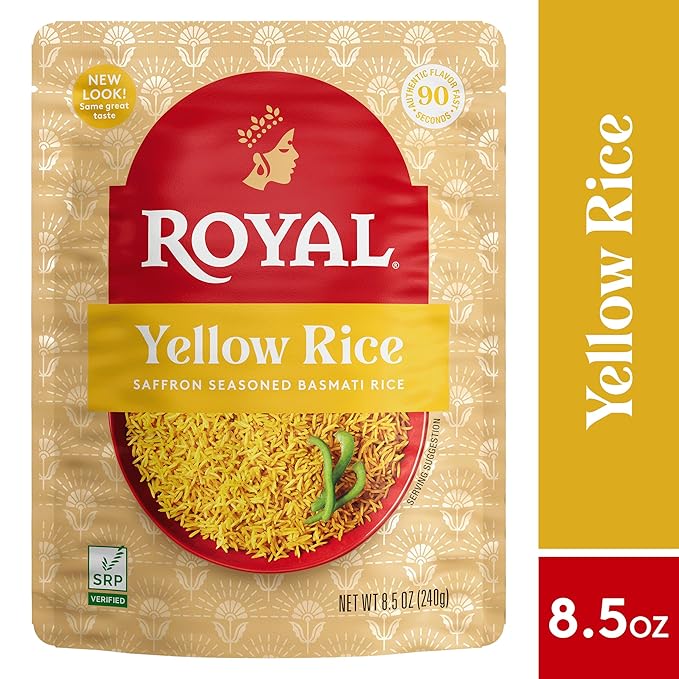 Royal Ready to Heat Saffron Seasoned Yellow Basmati Rice (8.5oz, Pack of 6)