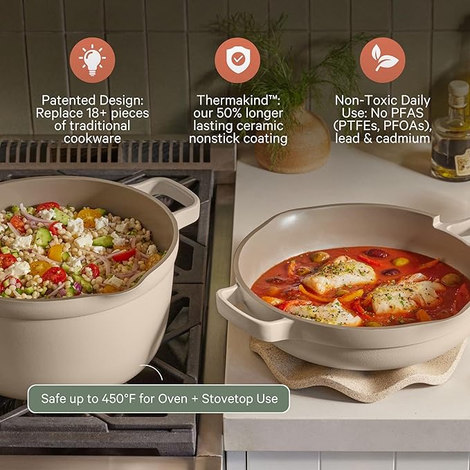 Our Place Cookware Duo - 7-Piece Set Including the Always Pan, Perfect Pot and Spatulas |