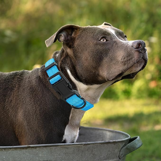 Mile High Life Dog Collar | Nylon Reflective Dog Collars | Light Weight Puppy Collars | Dark Blue