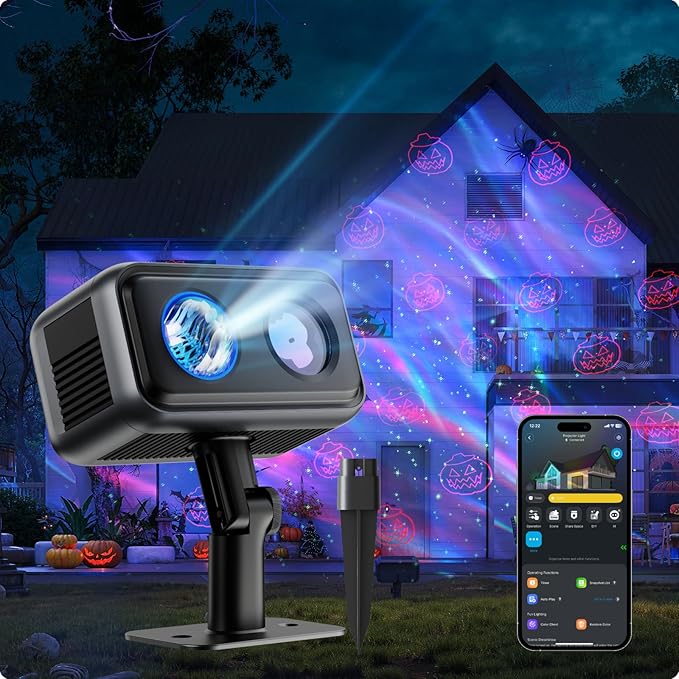 Govee Outdoor Projector Light, Upgraded Aurora Star Projector with 16 RGB Patterns, 50+ Scene Modes